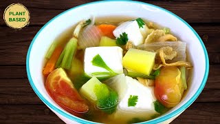 ซุปเต้าหู้อ่อนมันฝรั่ง Soft Tofu Potato Soup Ep.310 | Vegan #PlantBased