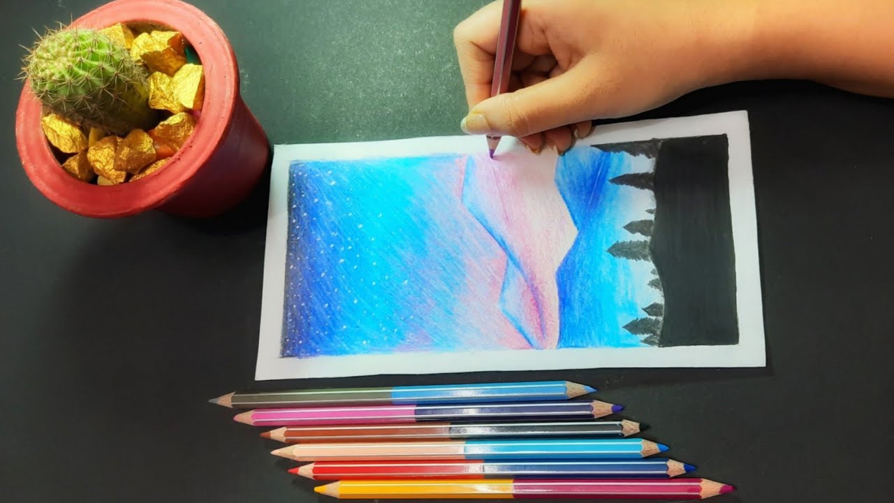 Colour Pencil Drawing For Beginners | Step by Step Easy and Simple ...