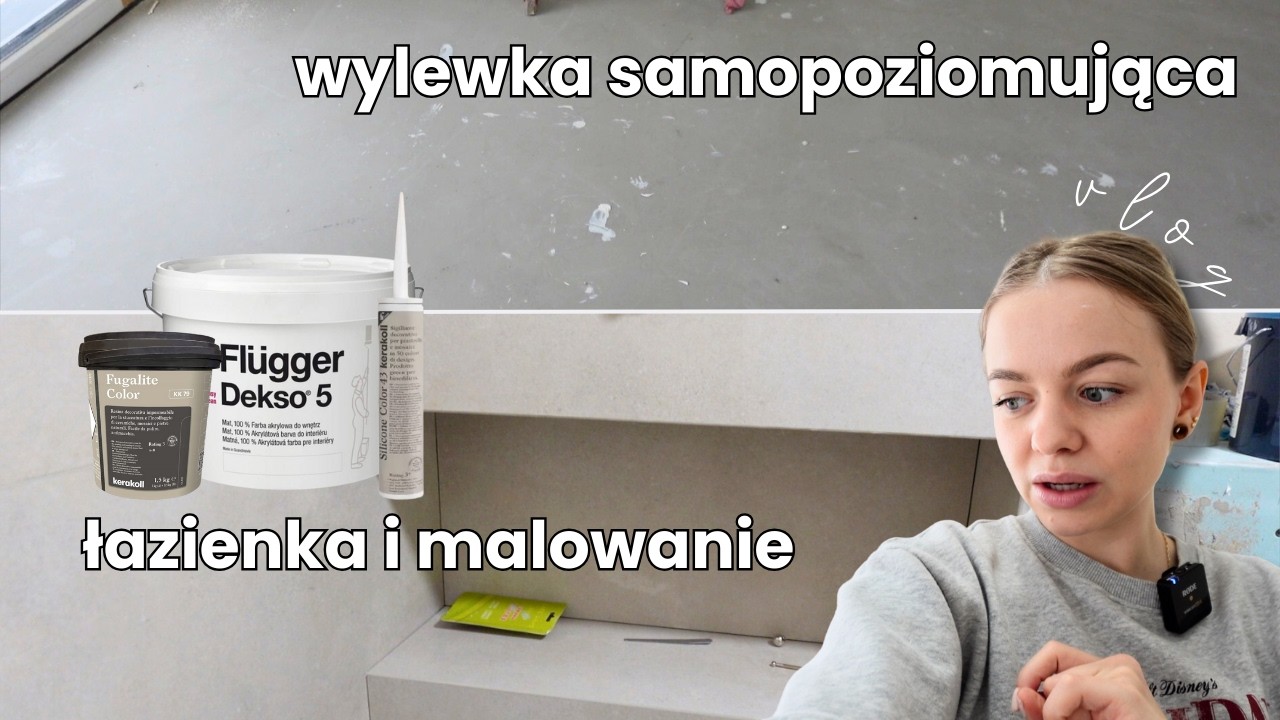 Wylewki samopoziomujące, malowanie, łazienka | zapomnieliśmy o termostatach | VLOG
