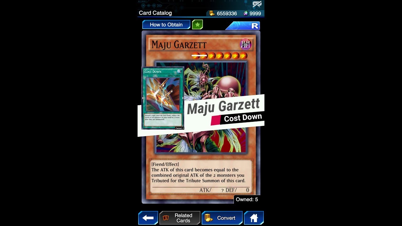 Yugioh Duel Links - Maju Garzett with Cost Down?