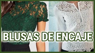 BELLAS y ELEGANTES BLUSAS MODA de BLONDA ENCAJE y GASA/ de encaje blonda y gasa modernas - YouTube