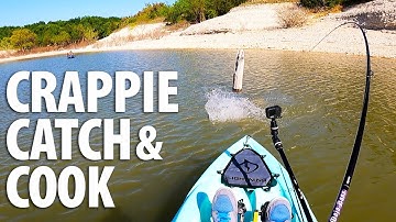 Catch & Cook: CRAPPIE & BIG Bass (Kayak Fishing)