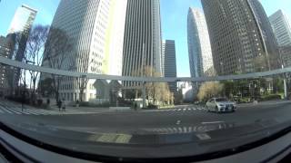 【IN-VEHICLE】West Shinjuku,Tokyo,Japan/晴天の西新宿新都心ビル街（都庁前 - 新宿郵便局周辺）