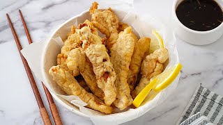Crispy Chicken Tempura Recipe with Tempura Dipping Sauce.