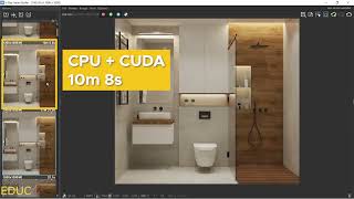 Compare CPU, GPU and Hybrid V-Ray render times
