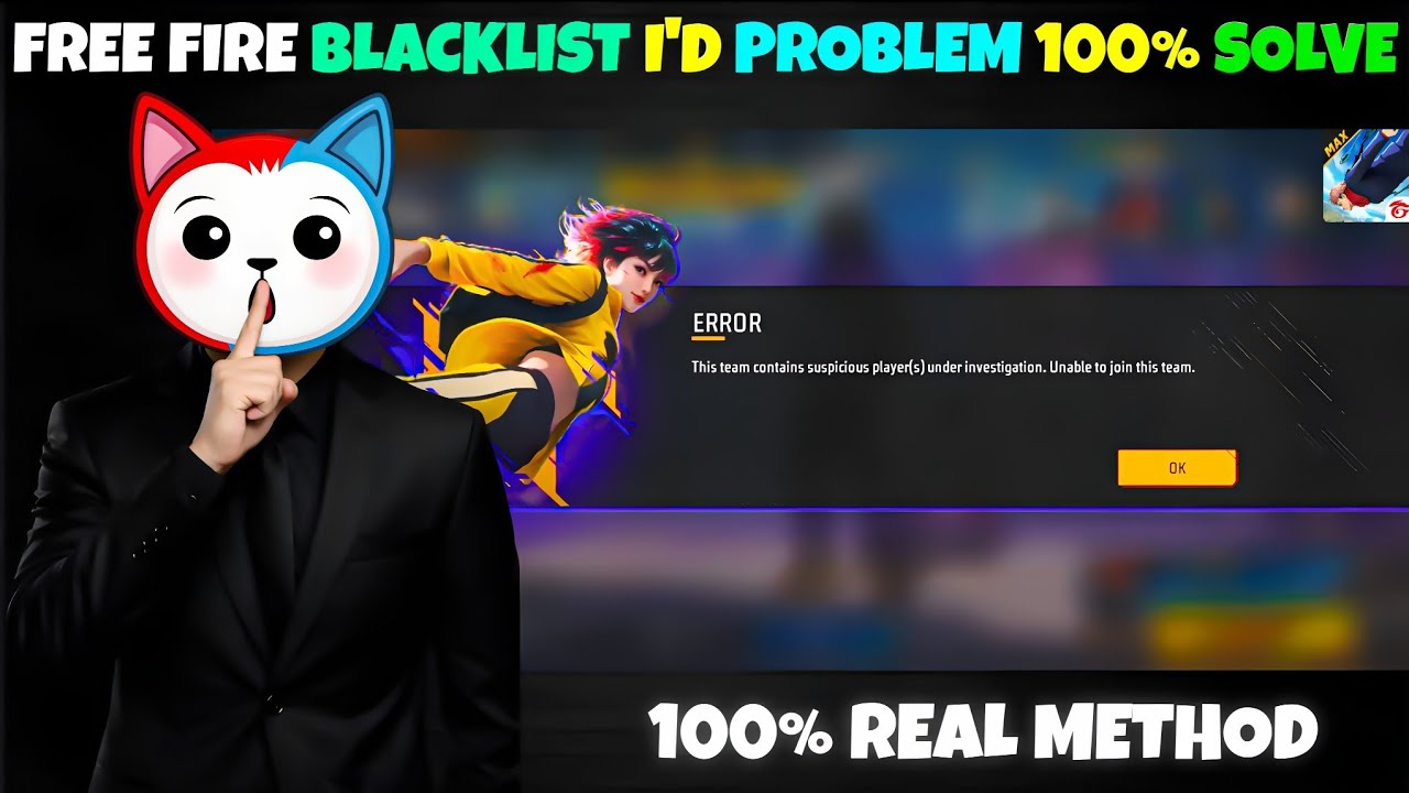 FREE FIRE BLACKLIST I'D को ठीक करे | BLACKLIST PROBLEM 100% SOLVED