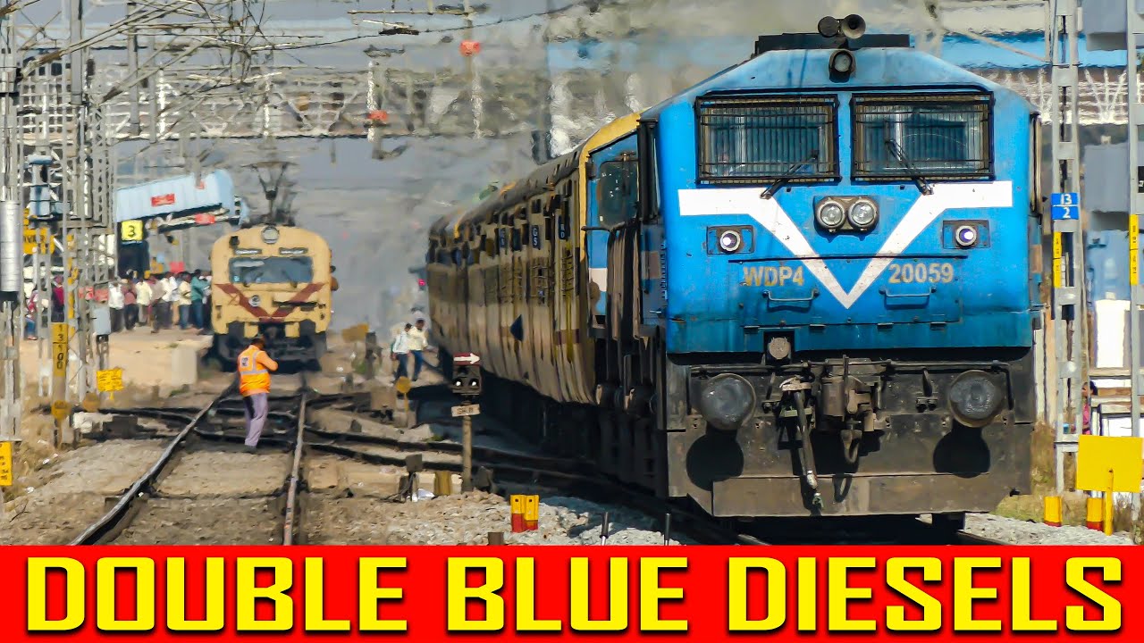 DOUBLE BLUE DIESELS Depart !! HASSAN YESVANTPUR INTERCITY EXPRESS | Indian Railways