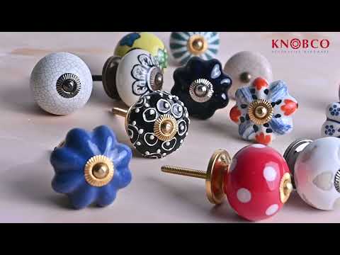 Knobco Decorative Ceramic Knobs & Handles  for Home Decor | Premium Ceramic Knobs | Cabinet Handles