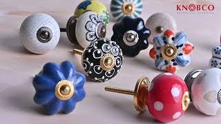 Knobco Decorative Ceramic Knobs & Handles  for Home Decor | Premium Ceramic Knobs | Cabinet Handles