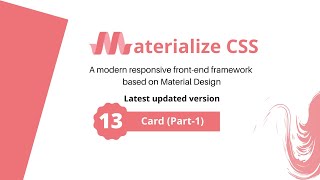 Materialize css cards  #13 Cards CSS Part 1