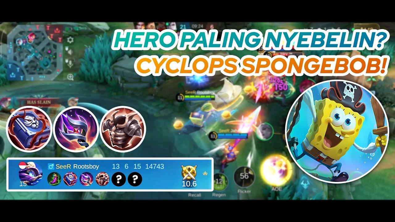 CYCLOPS GAMEPLAY | HERO PALING NYEBELIN? CYCLOPS SPONGEBOB! | MLBB
