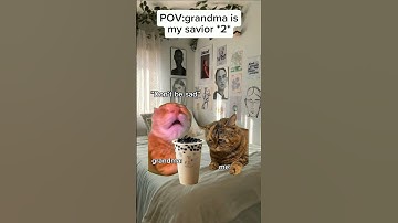Thumbnail of Cat meme😹 When grandma is our Savior *2* #cat #meowmemes #memearchive #funny#adorable #relatblememes