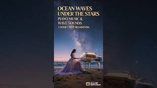 🌊 Deep Relaxing | Ocean Waves Under the Stars ✨ | Piano Music &amp; Waves Sound | 3 Hours | 4K HD Hi Fi