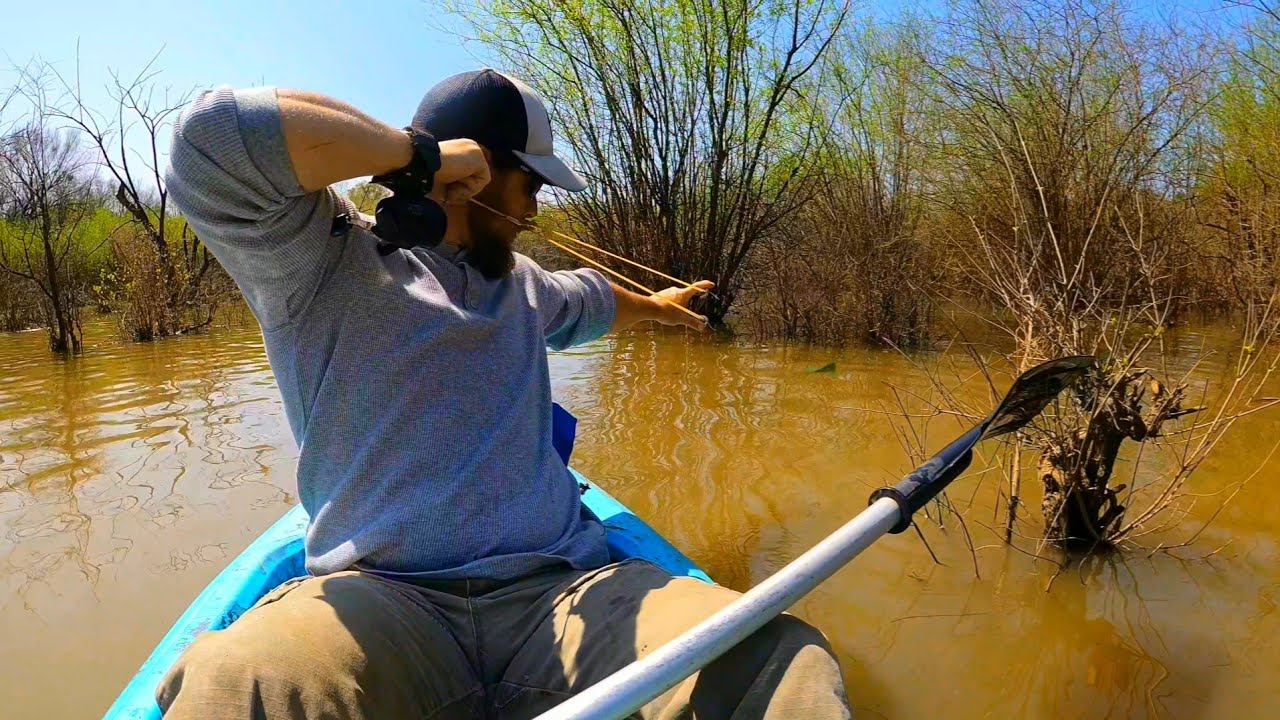 Fishing with a Slingshot from a Kayak