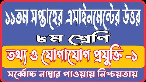 Class 8 ICT 11th Week Assignment Answer | তথ্য ও যোগাযোগ প্রযুক্তি অ্যাসাইনমেন্ট উত্তর ১১শ সপ্তাহ |