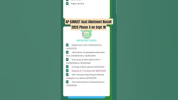 AP EAMCET Seat Allotment Result 2025 Phase3 on Sept 18#apeamcet #apeamcet2025 #andhra #telugu