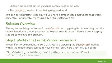 Troubleshooting Formik OnSubmit Not Getting Triggered