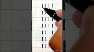 Simple 3D Illusion Drawing on Graph Paper #shorts  #shortvideo  #3d #drawing #satisfying #art #easy