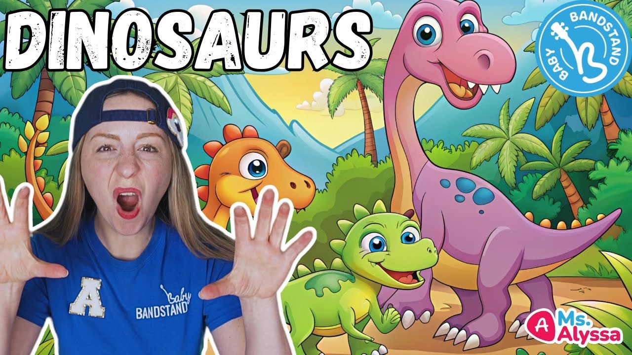 Динозавры для малышей — песенка и занятие про динозавров для детей — учитесь вместе с мисс Алиссо...