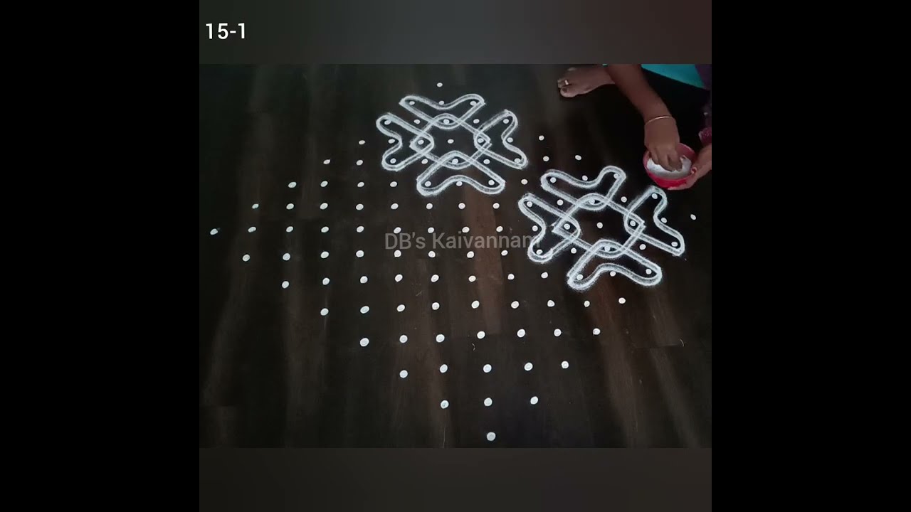 Margazhi Special : Simple and Beautiful Sikkukolam using 15-1 straight dots