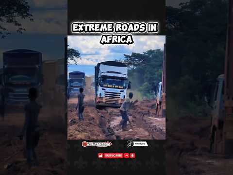 Is it possible? Scania tries to pass through this damaged road #viralshorts #fyp