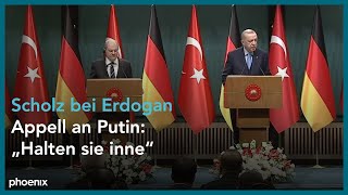 Pressekonferenz  Bundeskanzler Scholz nach seinem Treffen mit dem türkischen Präsidenten Erdogan