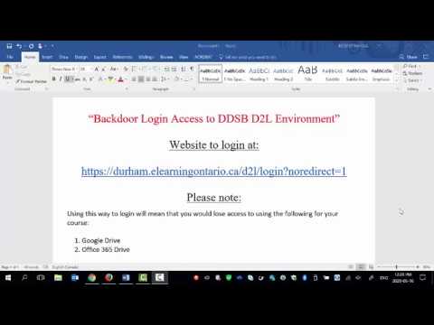 How to Login to D2L Backdoor Access Version - How to Login to D2L Backdoor Access Version