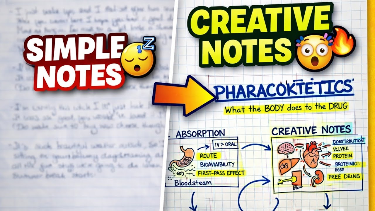 How to Convert Simple Notes into Creative Notes | Study Smarter Not Harder