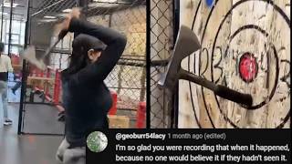GREATEST Axe Throw Ever - Chat Music #funny #song #comment