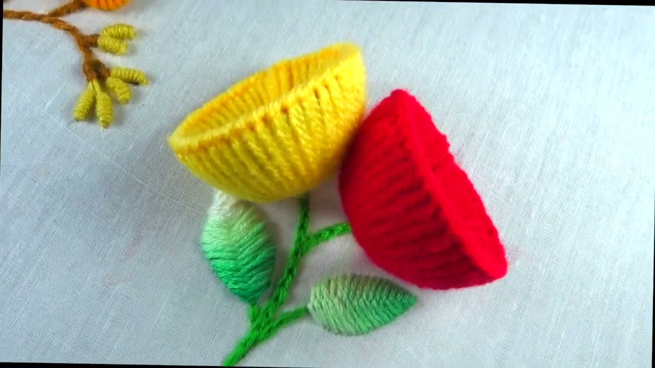 hand embroidery 3d design unique tricks/viral hand embroidery/hand embroidery for beginner.