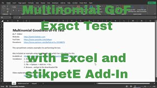 Excel - Exact Multinomial Goodness-of-Fit Test with stikpetE