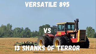 Versatile 895 VS 13 shanks of terror!  Chisel plowing wheat stubble with ease 😉