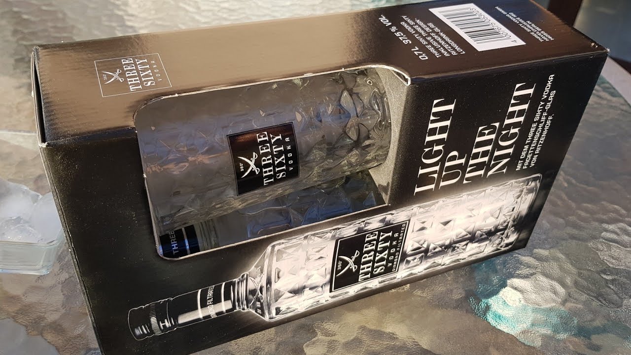 Three Sixty Vodka Diamond Filtered Unboxing 2021 - YouTube