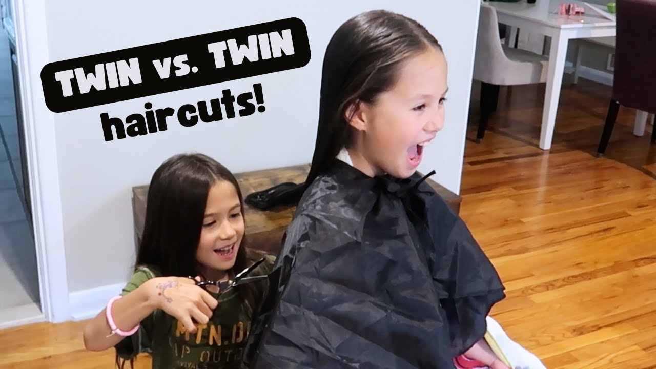 Twins cut each others' hair!!!