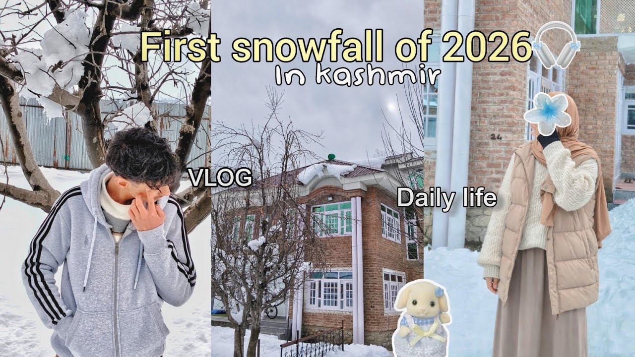 Snowfall in Kashmir vlog🌨️💌 | aesthetic vlog, daily life, kashmiri girl, skincare, food 🥝