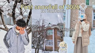 Snowfall in Kashmir vlog🌨️💌 | aesthetic vlog, daily life, kashmiri girl, skincare, food 🥝 screenshot 1