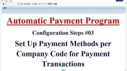 APP Configuration Steps #03 Set Up Payment Methods per Company Code for Payment Transactions
