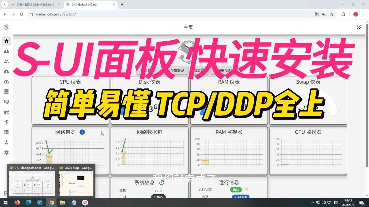 SING-BOX图形界面S-UI面板，真的很好用，伪装域名，轻松配置科学上网！