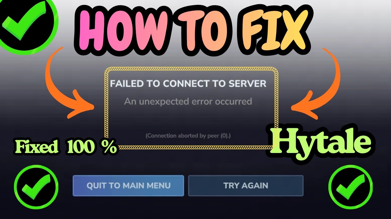 Fix Hytale Failed to Connect to Server Error (Working Fix) | An unexpected error occurred in Hytale