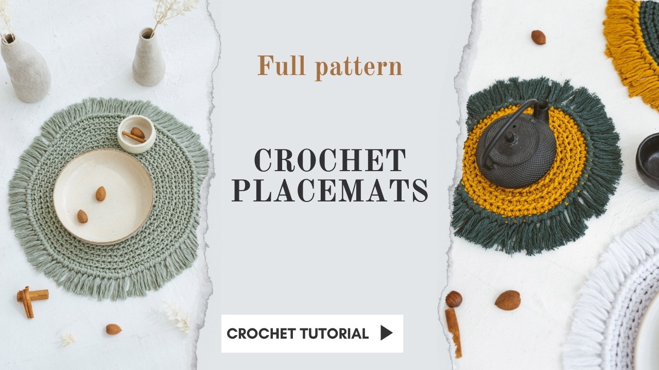 Crochet round placemat for beginners PART 2 YouTube