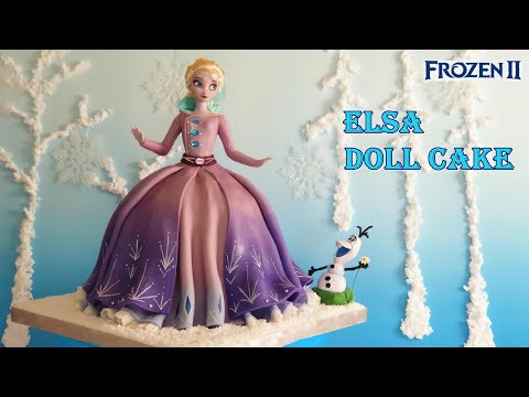 [FROZEN 2 ELSA DOLL CAKE] Disney/겨울왕국2 엘사 인형 케이크 만들기 / princess doll cake/how to make  frozen cake
