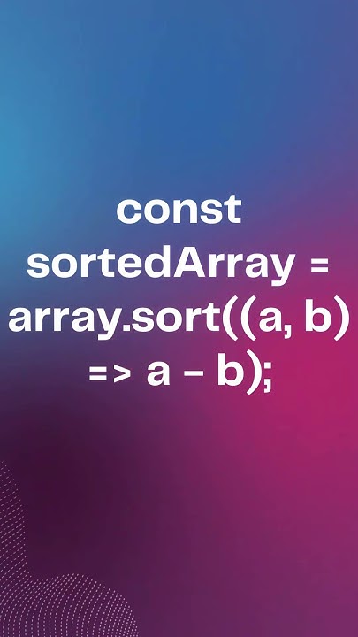 Cómo ordenar un array con sort() #javascript - YouTube