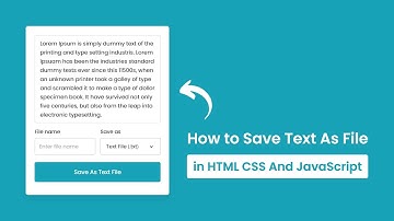 How to Save Text As File in HTML CSS & JavaScript | Convert Text to File in JavaScript