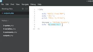 6 - Displaying Outputs - PHP Basics
