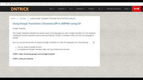 Using Google Translation (Translate) API in ASP.Net using C#