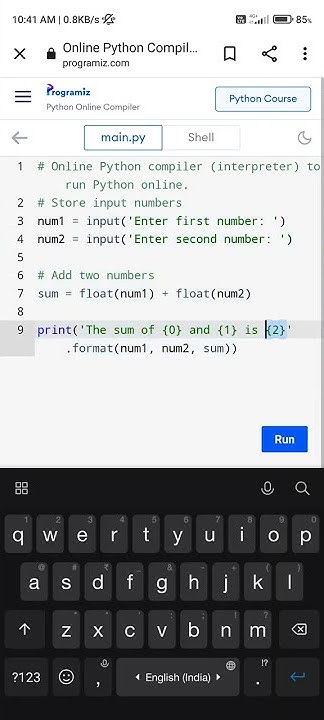 add two number with user input in python#shorts - YouTube