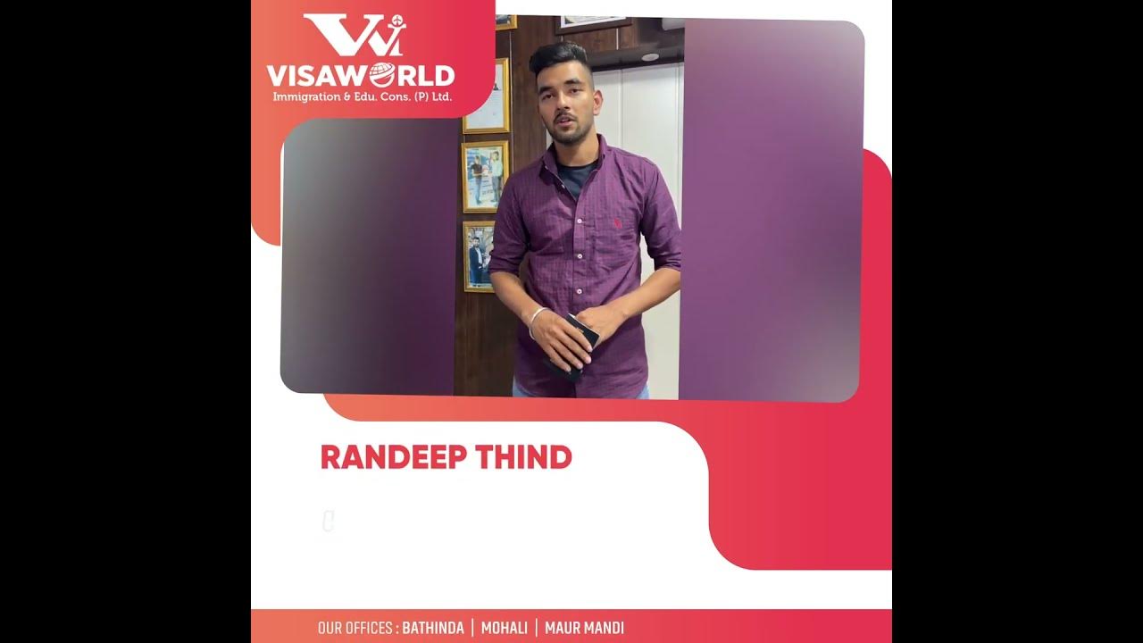HSA Visa World Success Story Randeep Thind Canada Study Visa