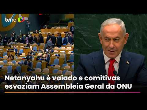 Comitivas vaiam Netanyahu e saem do plenário antes do discurso do premiê de Israel