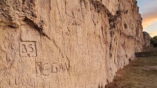 1800's Graffiti  Carved Names of Oregon Trail Travelers