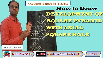 Development of Square Pyramid with Axial Circular Hole